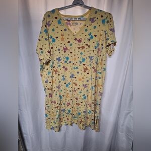 Women's Cat Print Nightgown - Multicolor For The Cat Lovers